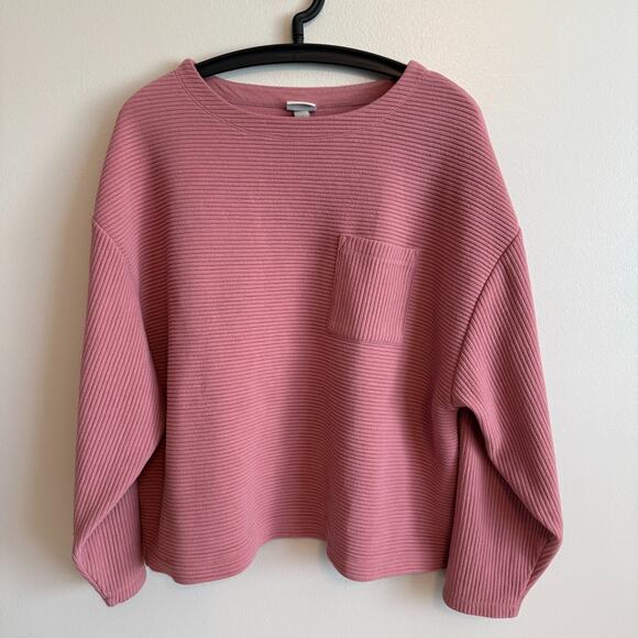 A New Day Womens Long Sleeve Mauve Sweater Top Sz Med Casual Relaxed Comfy - Picture 1 of 11